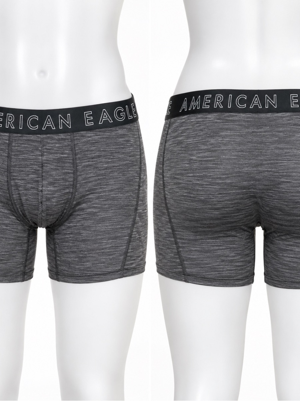 American Eagle Outfitters Gray Heather Boxer Briefs with Black Waistband